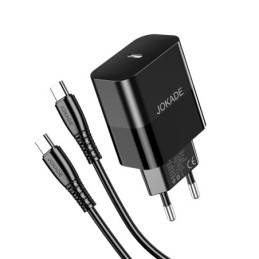 Caricabatterie ricarica rapida USB-C 30W con cavo USB-C - USB-C 1m nero JB073