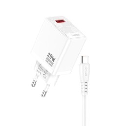 Caricabatterie ricarica rapida USB-A 30W con cavo USB-A - USB-C 1m bianco JB094