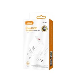 Caricabatterie ricarica rapida USB-A 30W con cavo USB-A - USB-C 1m bianco JB094