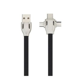 Cavo USB 3in1 retrattile - 1 metro - nero