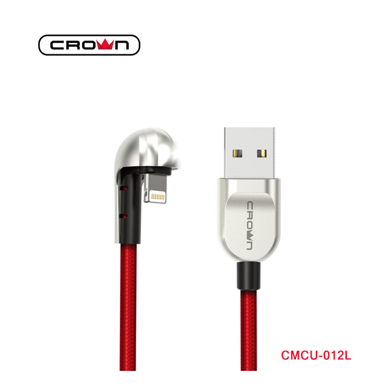 Cavo di ricarica e sincronizzazione telato 1m 2A USB Lightning Crown Micro