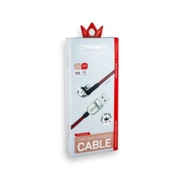 Cavo di ricarica e sincronizzazione telato 1m 2A USB Lightning Crown Micro