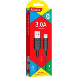 Cavo per ricarica e sincronizzazione type C 2m 3A nero KSC-716