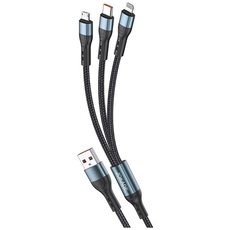 Cavo per ricarica 3in1 microUSB/Lightning/Type C 1.2m 3A JA024