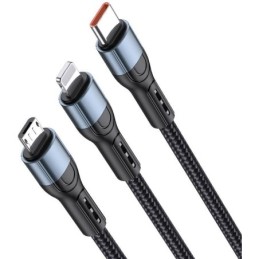 Cavo per ricarica 3in1 microUSB/Lightning/Type C 1.2m 3A JA024