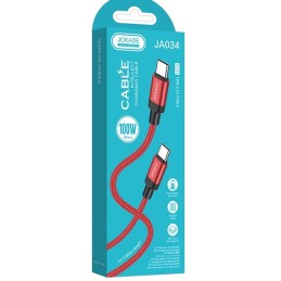 Cavo per ricarica e sincronizzazione USB type C 1m 5A rosso JA034