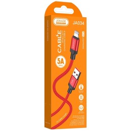 Cavo per ricarica e sincronizzazione 1m 5A USB Lightning rosso JA034