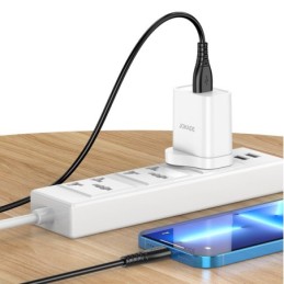 Cavo per ricarica e sincronizzazione USB type C -Lightning 1m bianco PD27W 5A JA043