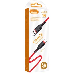 Cavo per ricarica e sincronizzazione type C 1m 5A rosso JA019
