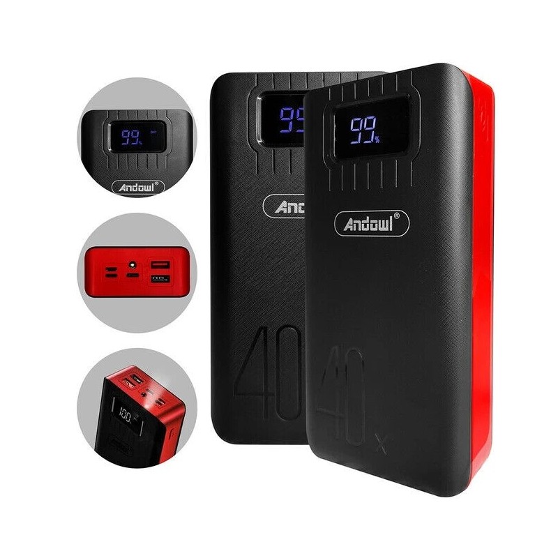Powerbank 40000mAh 5in1 USB/microUSB/type C - vari colori