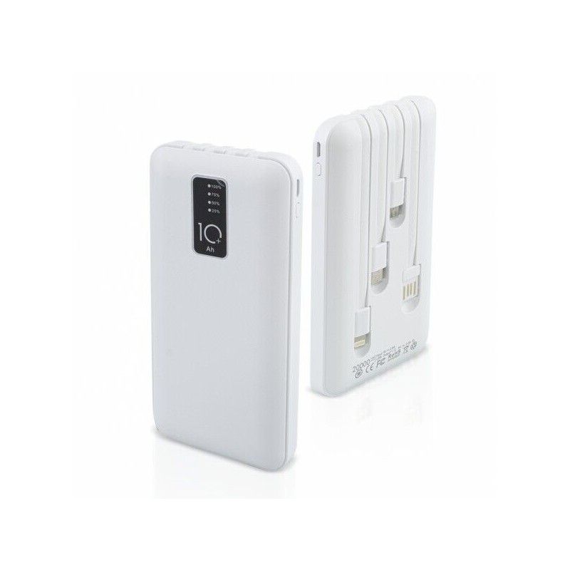 Powerbank 8800mAh bianco USB/microUSB/type C/Lightning