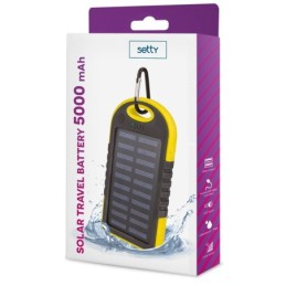 Powerbank 5000mAh con pannello solare giallo
