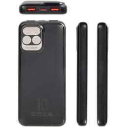 Power Bank 15000mAh 66W con display LED e 4 cavi integrati nero