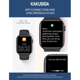 SmartWatch con schermo LCD da 1.6" gestione notifiche e chiamate KSC-765