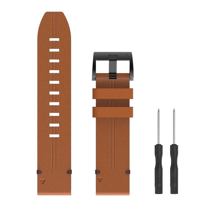 Ricambio Cinturino QuickFit 22mm Garmin Fenix 7 Solar - Fibbia Acciaio - Marrone