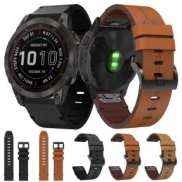 Ricambio Cinturino QuickFit 22mm Garmin Fenix 7 Solar - Fibbia Acciaio - Marrone