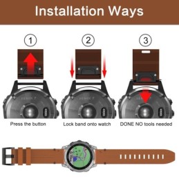 Ricambio Cinturino QuickFit 22mm Garmin Fenix 7 Solar - Fibbia Acciaio - Marrone