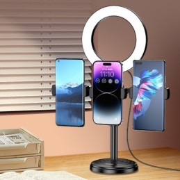 Supporto per smartphone da tavolo con anello LED KSC-1514