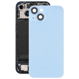 Cover posteriore in vetro per iPhone 14 Plus con supporto flash e ricarica wireless – Blu