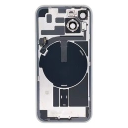 Cover posteriore in vetro per iPhone 14 Plus con supporto flash e ricarica wireless – Blu