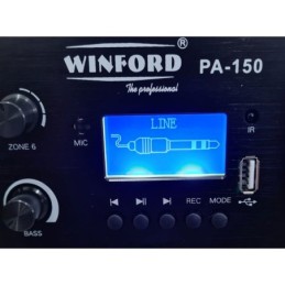 Amplificatore audio USB/Bluetooth/FM 6 canali 70V/100V/16 Ohm 150W