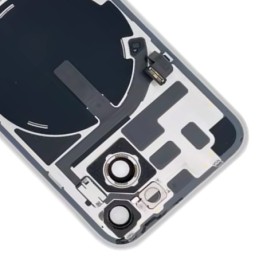 Cover posteriore in vetro per iPhone 14 Plus con supporto flash e ricarica wireless – Blu