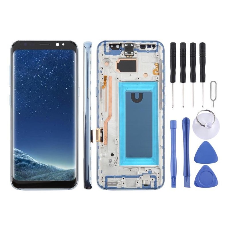 Schermo TFT LCD per Samsung Galaxy S8 SM-G950F 5,7" con digitalizzatore e cornice – Blu