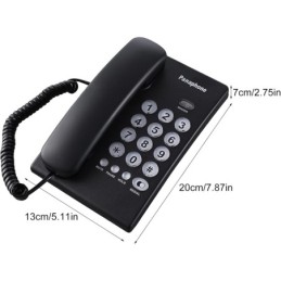 Telefono fisso con filo a pulsanti grandi nero