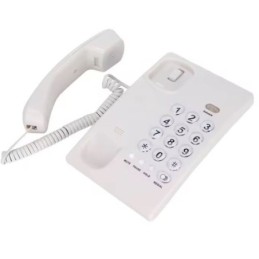 Telefono fisso con filo a pulsanti grandi bianco