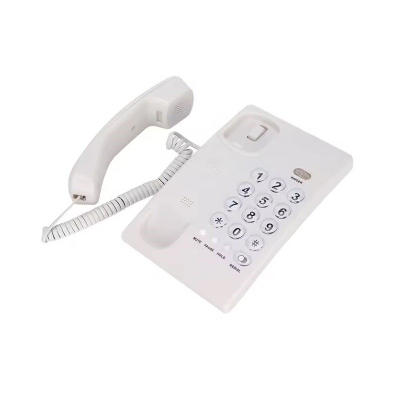 Telefono fisso con filo a pulsanti grandi bianco