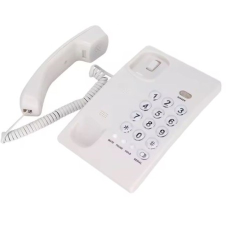 Telefono fisso con filo a pulsanti grandi bianco