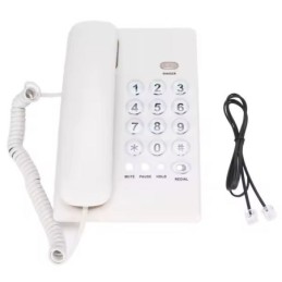 Telefono fisso con filo a pulsanti grandi bianco