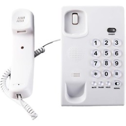 Telefono fisso con filo a pulsanti grandi bianco