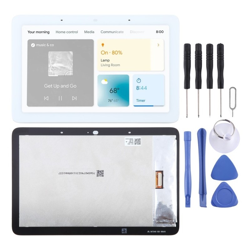 Schermo LCD originale con digitalizzatore completo per Google Nest Hub bianco