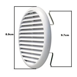 Griglia tonda con molle in PP bianco Ø 80 mm