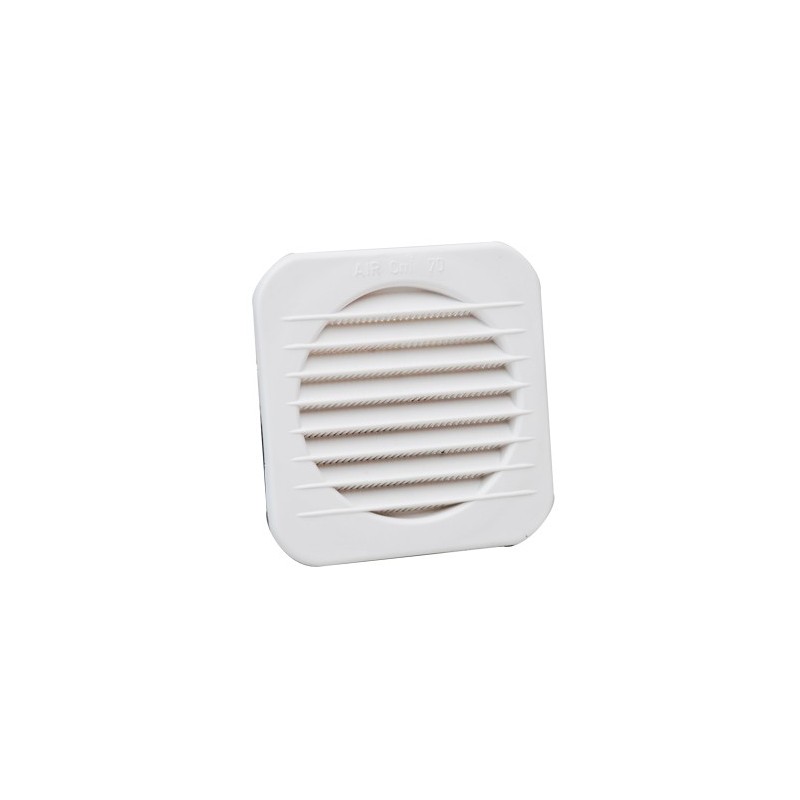 Griglia quadra da incasso circolare in PP bianco Ø 100 mm