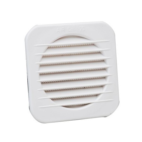 Griglia quadra da incasso circolare in PP bianco Ø 100 mm