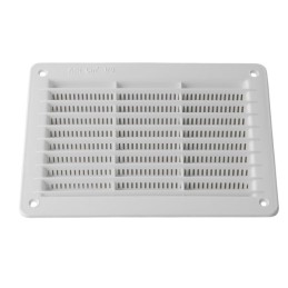 Griglia rettangolare da incasso in PP bianco 200×150mm