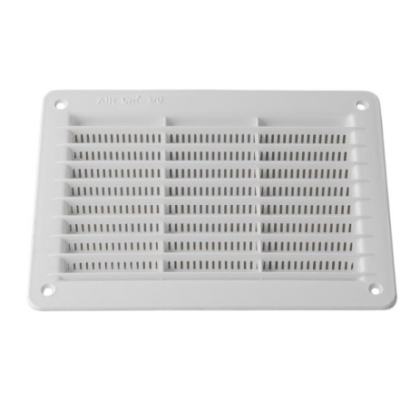 Griglia rettangolare da incasso in PP bianco 200×150mm