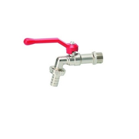 Rubinetto portagomma a sfera in ottone 3/4 con leva