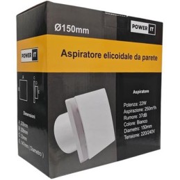 Aspiratore elicoidale 22W 250m3/h 37db 150mm