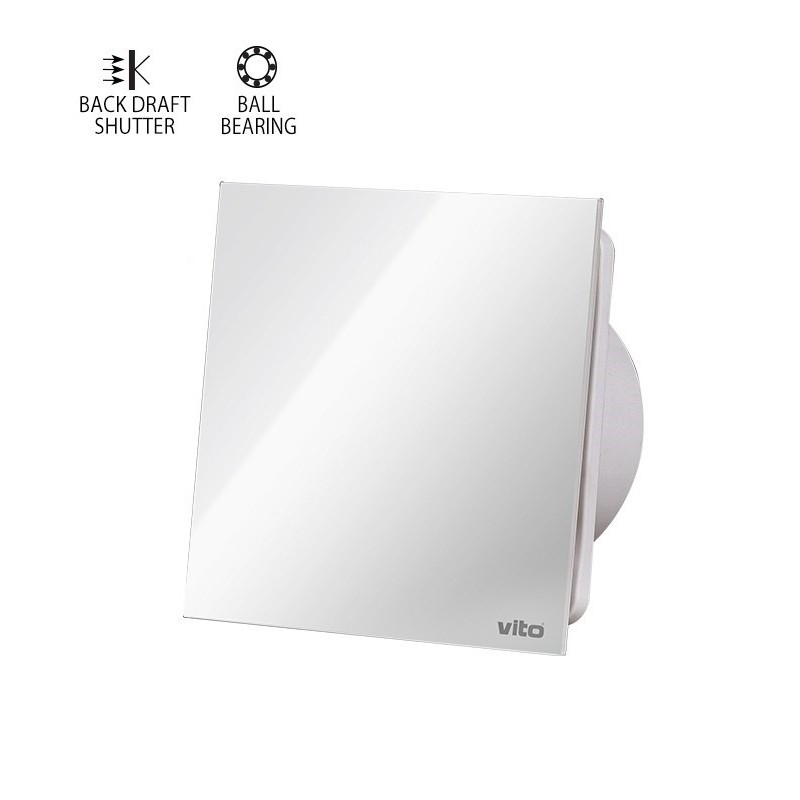 Aspiratore da bagno con frontale in vetro 120mm 15W