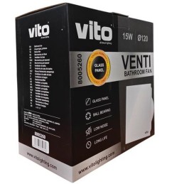 Aspiratore da bagno con frontale in vetro 120mm 15W