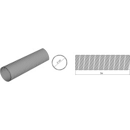 Condotto flessibile in alluminio 125 mm 5 m per ventilazione