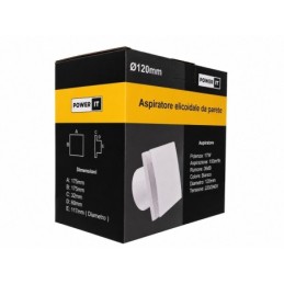 Aspiratore elicoidale 17W 150m3/h 35db 120mm bianco