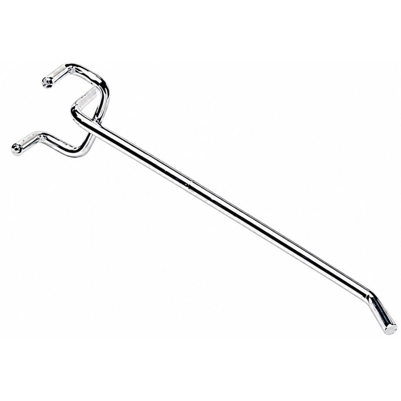 Ganci per pannelli forati 33cm in acciaio nichelato