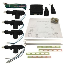 Kit universale chiusura centralizzata per auto con telecomandi - 4 porte
