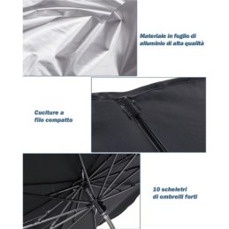 Ombrello parasole per auto 132x75cm