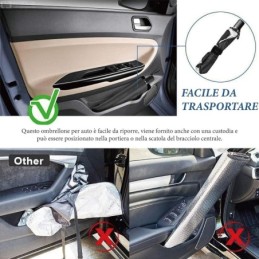 Ombrello parasole per auto 132x75cm