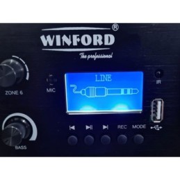 Amplificatore audio USB/Bluetooth/FM 6 canali 70V/100V/16 Ohm 120W